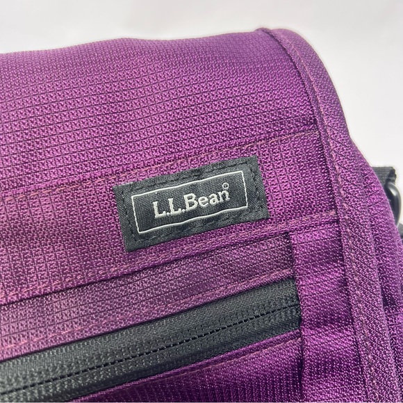 L.L. Bean Utility Travel Crossbody Bag Purple and Black Nylon - Picture 3 of 10
